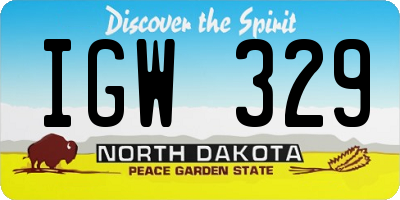 ND license plate IGW329
