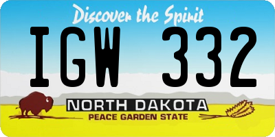 ND license plate IGW332