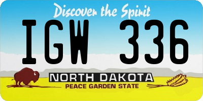 ND license plate IGW336
