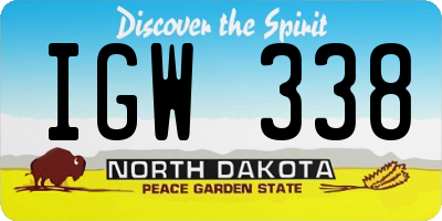 ND license plate IGW338