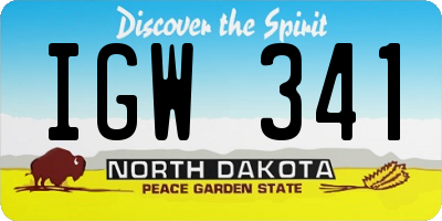 ND license plate IGW341