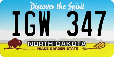 ND license plate IGW347