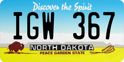 ND license plate IGW367