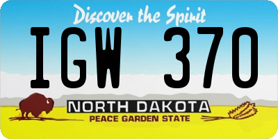 ND license plate IGW370