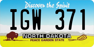 ND license plate IGW371