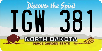 ND license plate IGW381