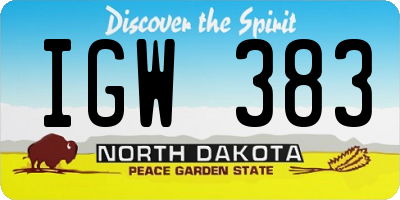 ND license plate IGW383
