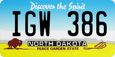 ND license plate IGW386