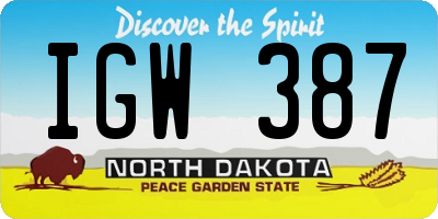 ND license plate IGW387
