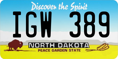 ND license plate IGW389