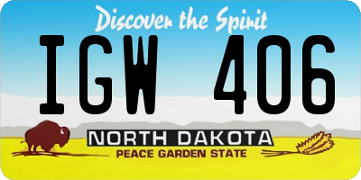 ND license plate IGW406