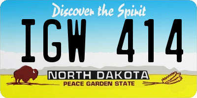 ND license plate IGW414