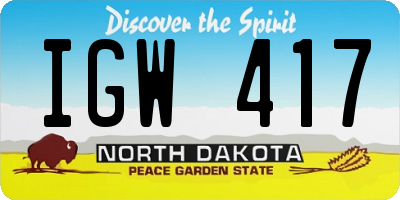 ND license plate IGW417
