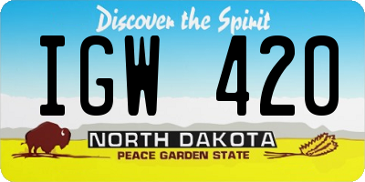 ND license plate IGW420