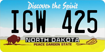 ND license plate IGW425