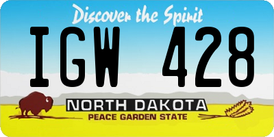 ND license plate IGW428