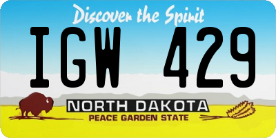ND license plate IGW429