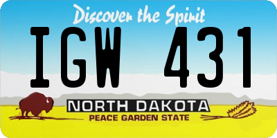 ND license plate IGW431