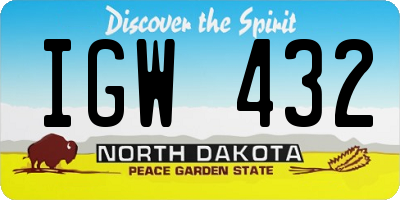 ND license plate IGW432