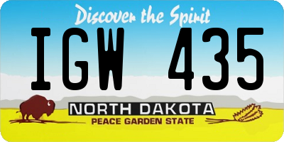 ND license plate IGW435