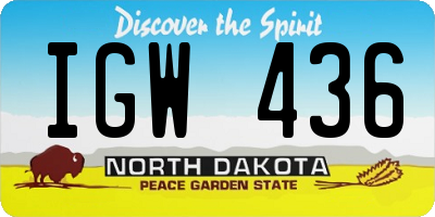 ND license plate IGW436