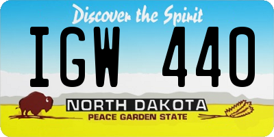 ND license plate IGW440