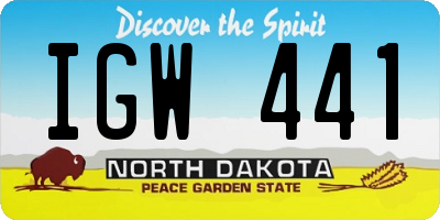 ND license plate IGW441