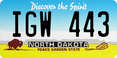 ND license plate IGW443