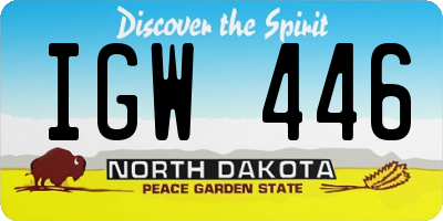ND license plate IGW446