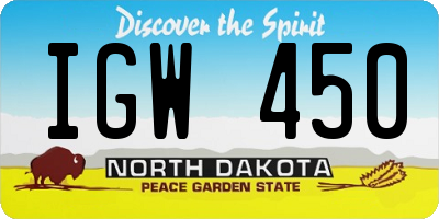 ND license plate IGW450