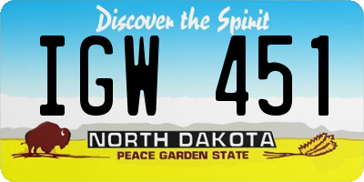 ND license plate IGW451