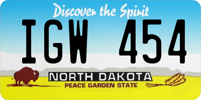 ND license plate IGW454