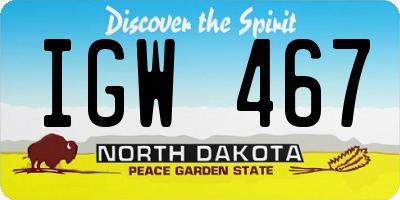 ND license plate IGW467