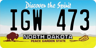 ND license plate IGW473