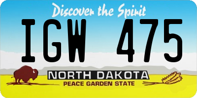 ND license plate IGW475