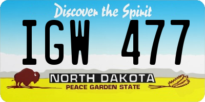 ND license plate IGW477