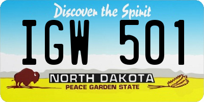 ND license plate IGW501