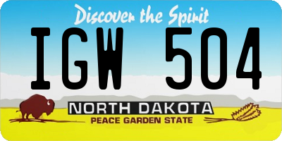 ND license plate IGW504