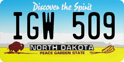 ND license plate IGW509