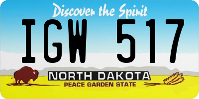 ND license plate IGW517