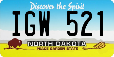 ND license plate IGW521