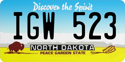 ND license plate IGW523
