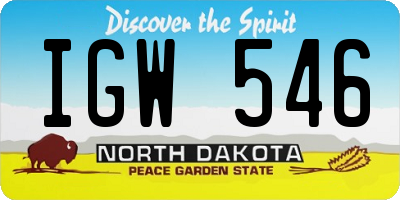 ND license plate IGW546