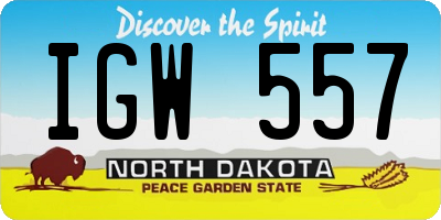 ND license plate IGW557