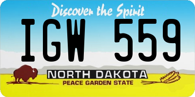 ND license plate IGW559