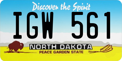 ND license plate IGW561