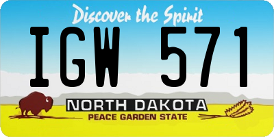 ND license plate IGW571