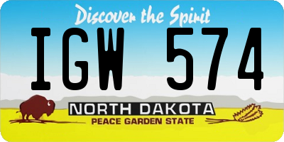 ND license plate IGW574
