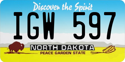 ND license plate IGW597