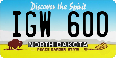 ND license plate IGW600